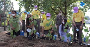 ผบช.ภ.5 นำทีมตำรวจจิตอาสา ร่วมทำจิตอาสาพัฒนาปรับภูมิทัศน์ปลูกดอกทานตะวันริมตลิ่งแม่น้ำปิง